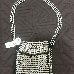 Handmade Crochet Recycled Soda Pop Can Tabs Shoulder Bag